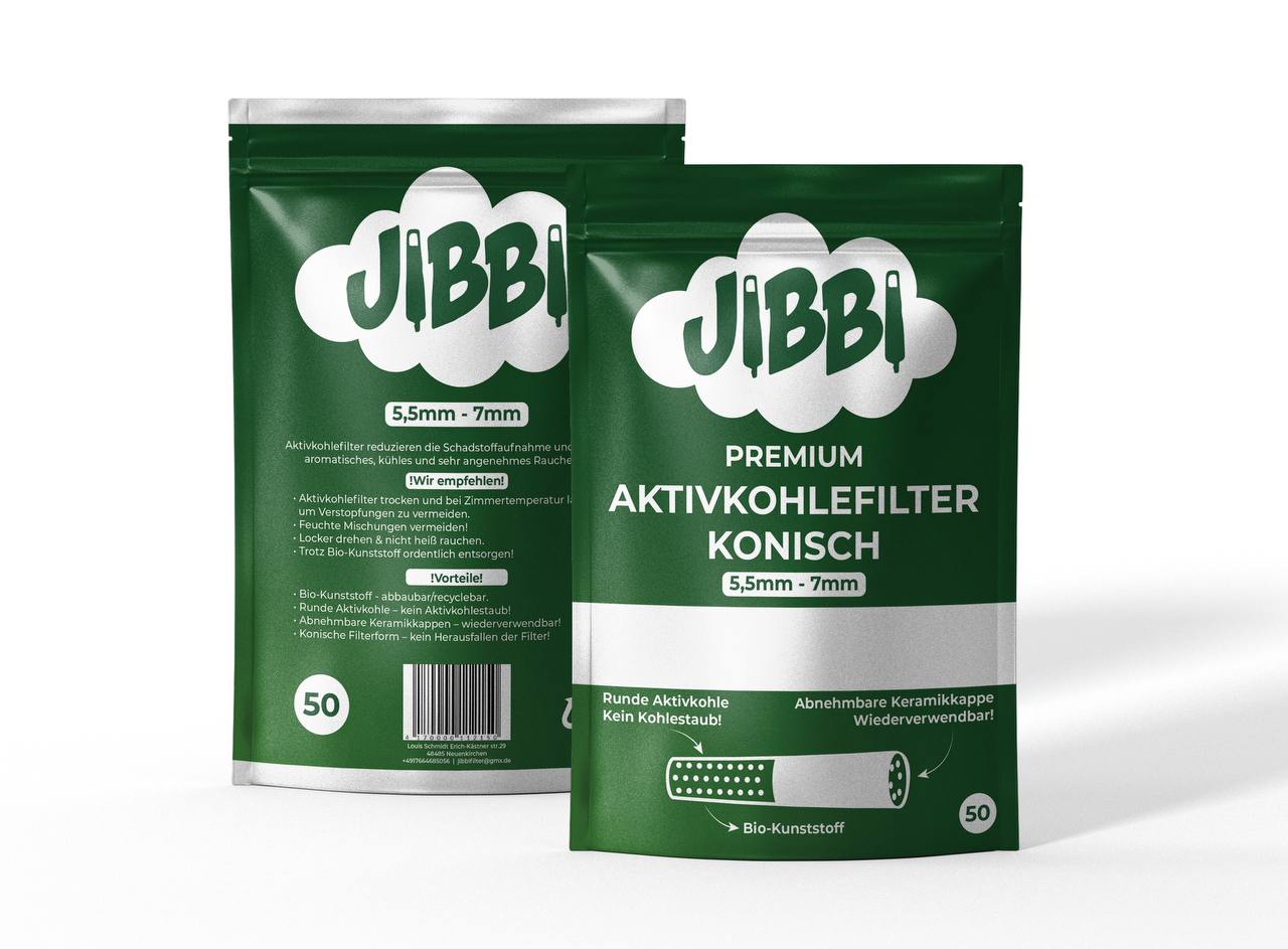 Jibbi Bigpack  - Konische Premium Aktivkohlefilter 10Pack. = 500Filter